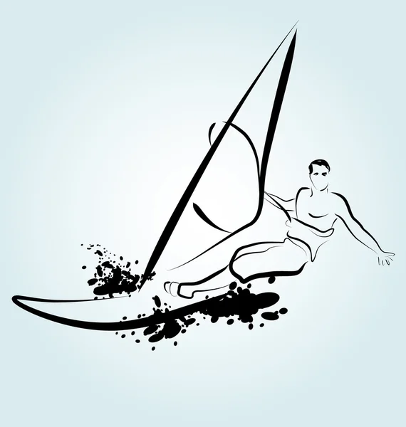 Ilustração vetorial Windsurfer — Vetor de Stock