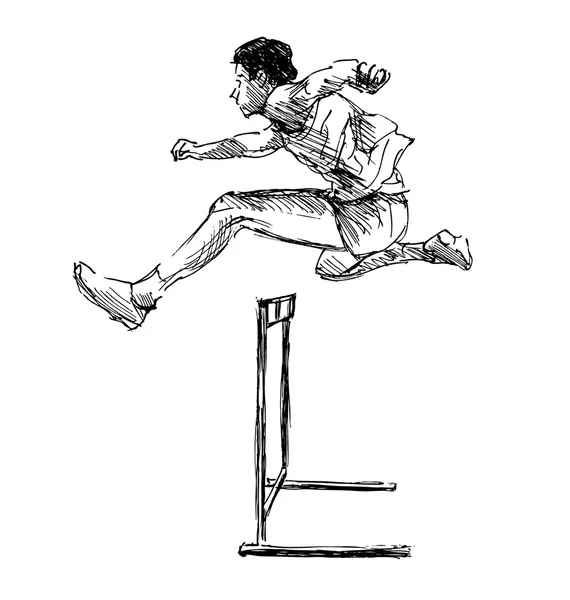 Boceto de la mano steeplechase — Vector de stock