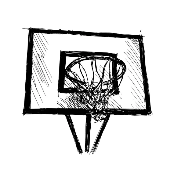 Mano bosquejo aro de baloncesto — Archivo Imágenes Vectoriales