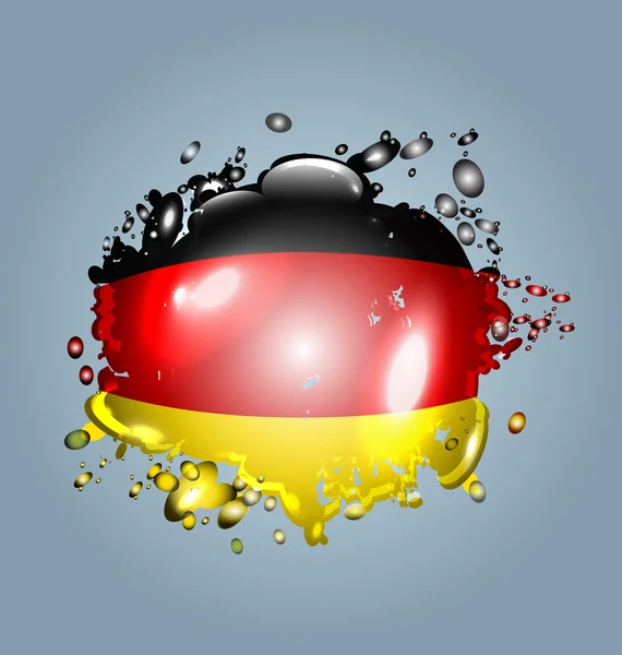 Kropelki wody z niemiecką banderą — Wektor stockowy