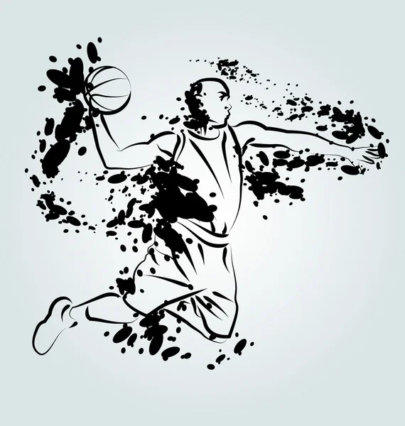 Ilustración vectorial del jugador de baloncesto — Archivo Imágenes Vectoriales