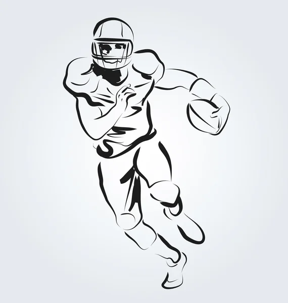 Line sketch of an American football player — Stock Vector
