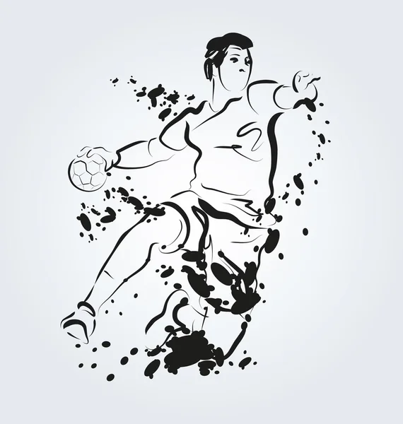 Illustrazione del giocatore di pallamano — Vettoriale Stock