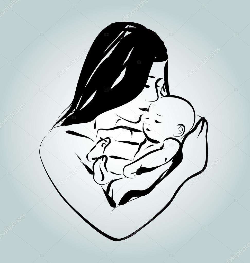 Line Sketch Of A Mother With A Baby Vector Image By C Onot Vector Stock Line Sketch Of A Mother With A Baby Vector Image By C Onot Vector Stock
