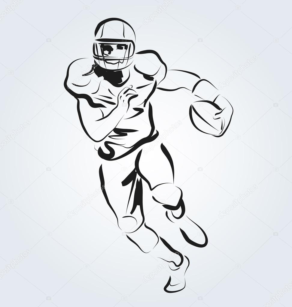 Vektor linienskizze der american football spieler vektor von