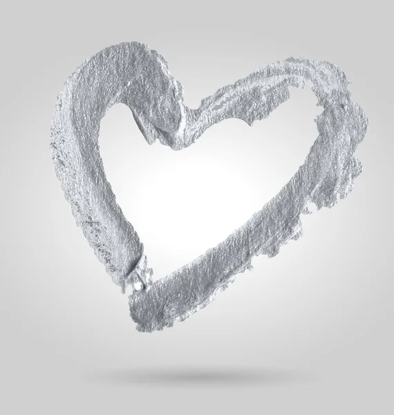Gümüş kalp vektör çizim — Stok Vektör