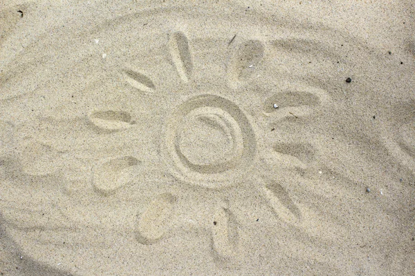 Nap rajzol a homokba — Stock Fotó