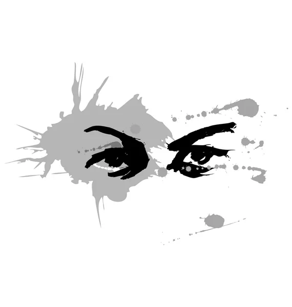 Encre à la main dessin des yeux — Image vectorielle