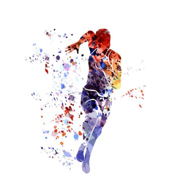 Bir koşucunun vektör rengi çizimi