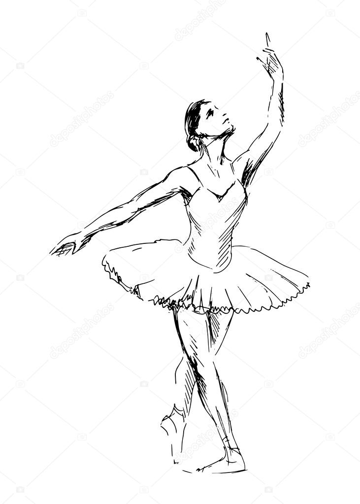 Sketch of dancing ballerinas