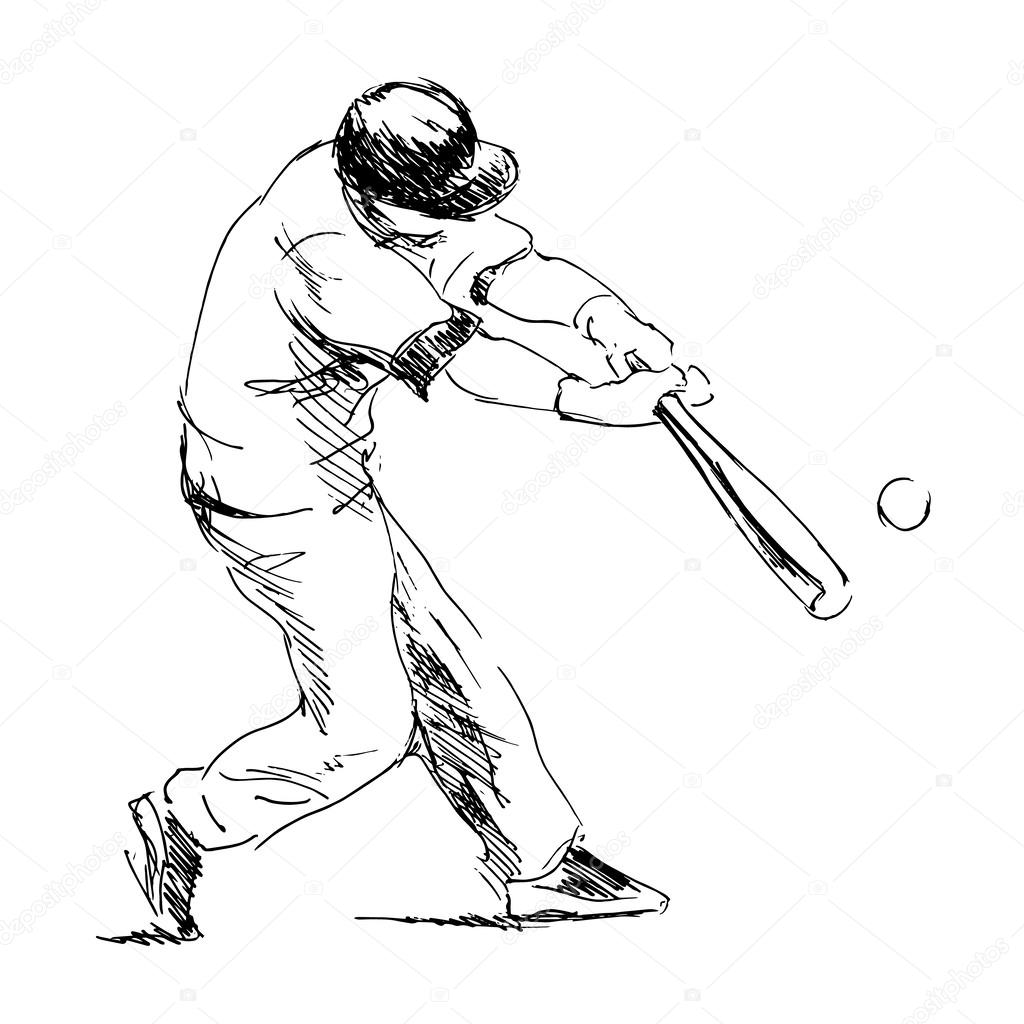 Hand drawing baseball