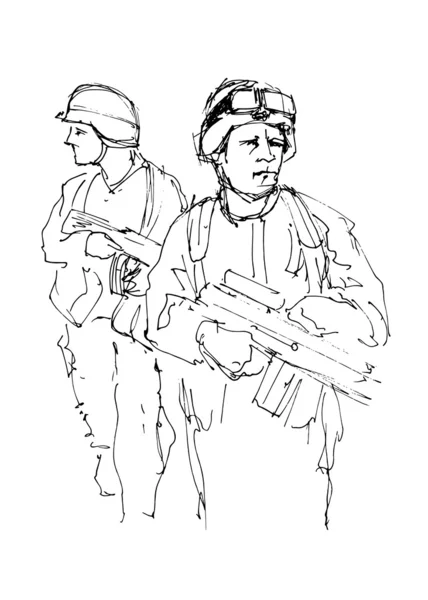 Рука малювання солдатів — стоковий вектор