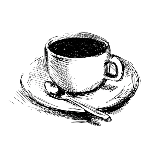 Tasse à café dessin à la main — Image vectorielle