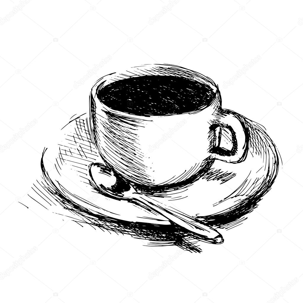 Hand drawing coffee cup