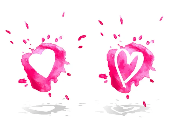 Akvarelové srdce — Stockový vektor