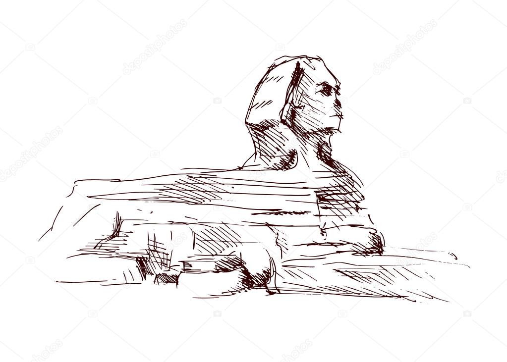 Hand sketch sphinx