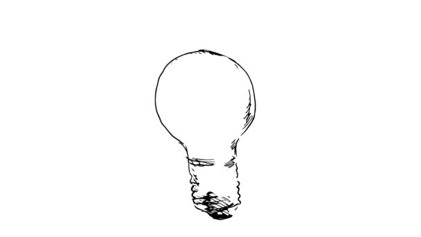 Drawing light bulb — Stock Video