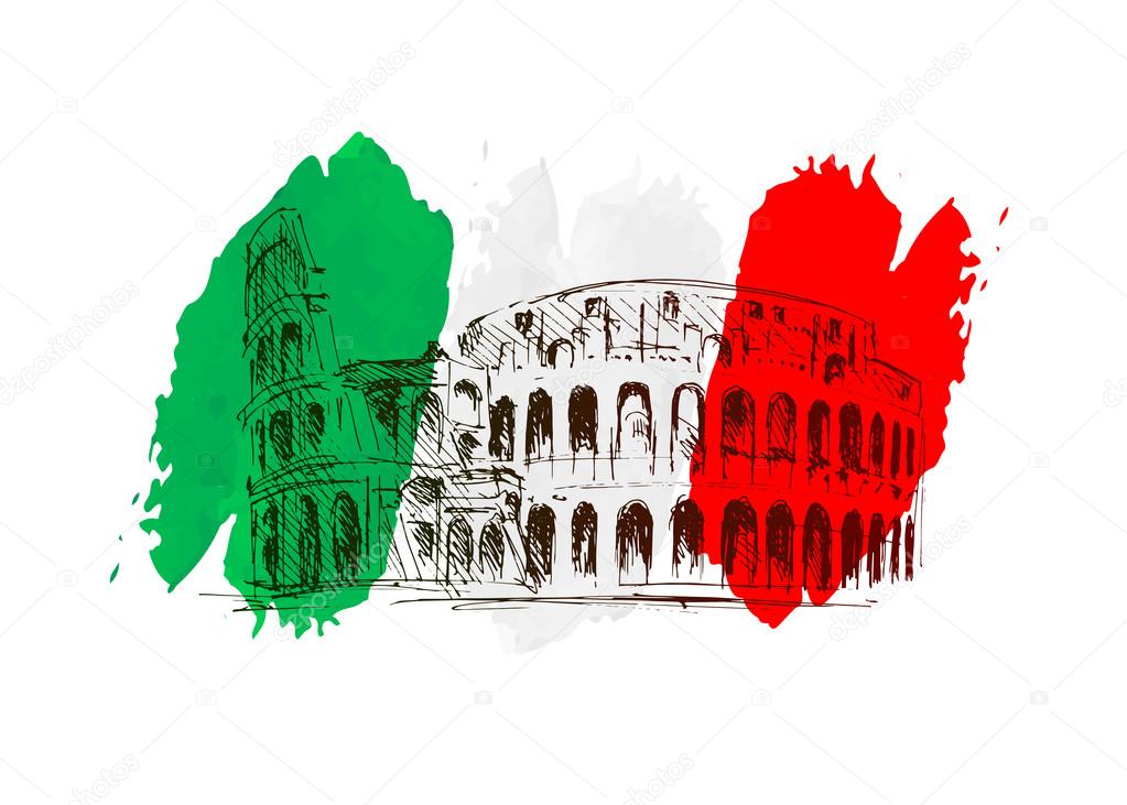 Vector background with Italy motive