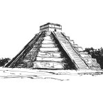 Maya Pyramid, Chichen-Itza, Mexico - vector illustration — Stock Vector ...