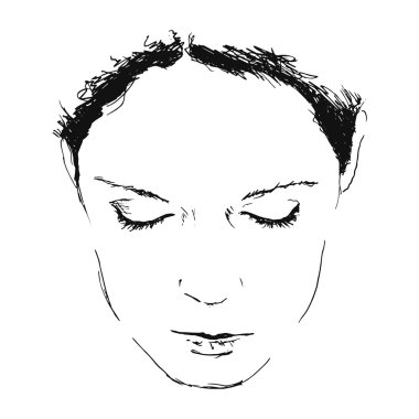 El çizim kadın yüzü