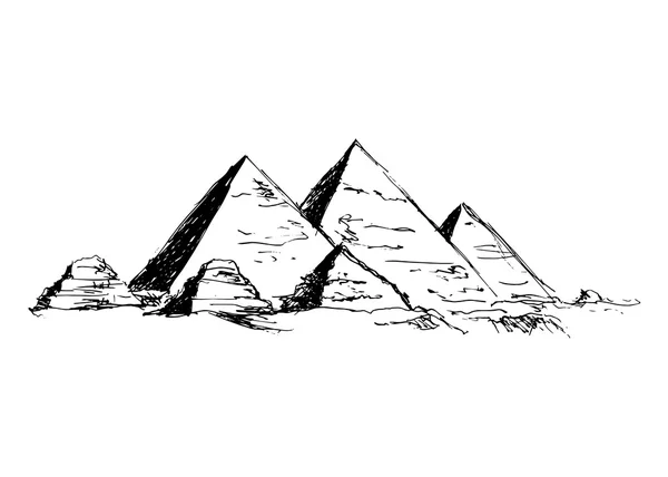 Hand ritat pyramiderna — Stock vektor