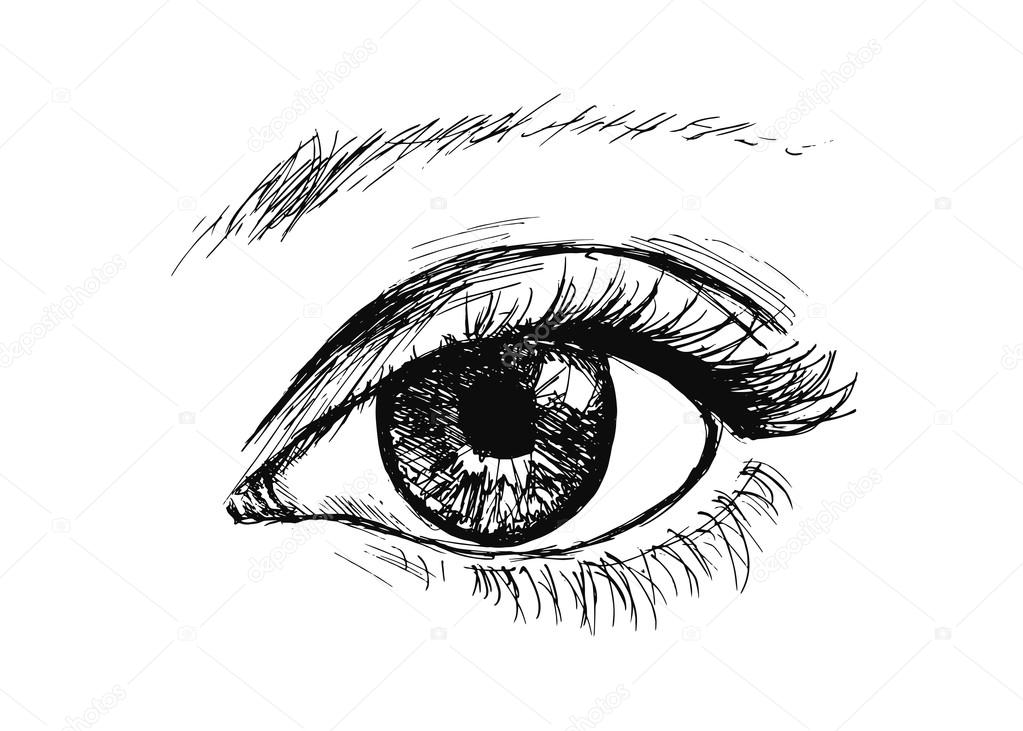 Hand drawing the eye