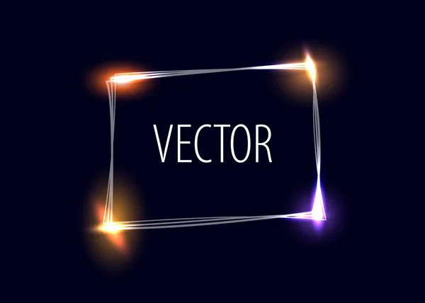 Sketchy frame with light effects — Stock Vector