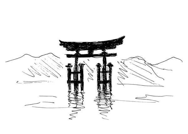 Torii japonais — Image vectorielle