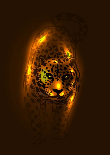 Fundo com um desenho Jaguar — Vetor de Stock