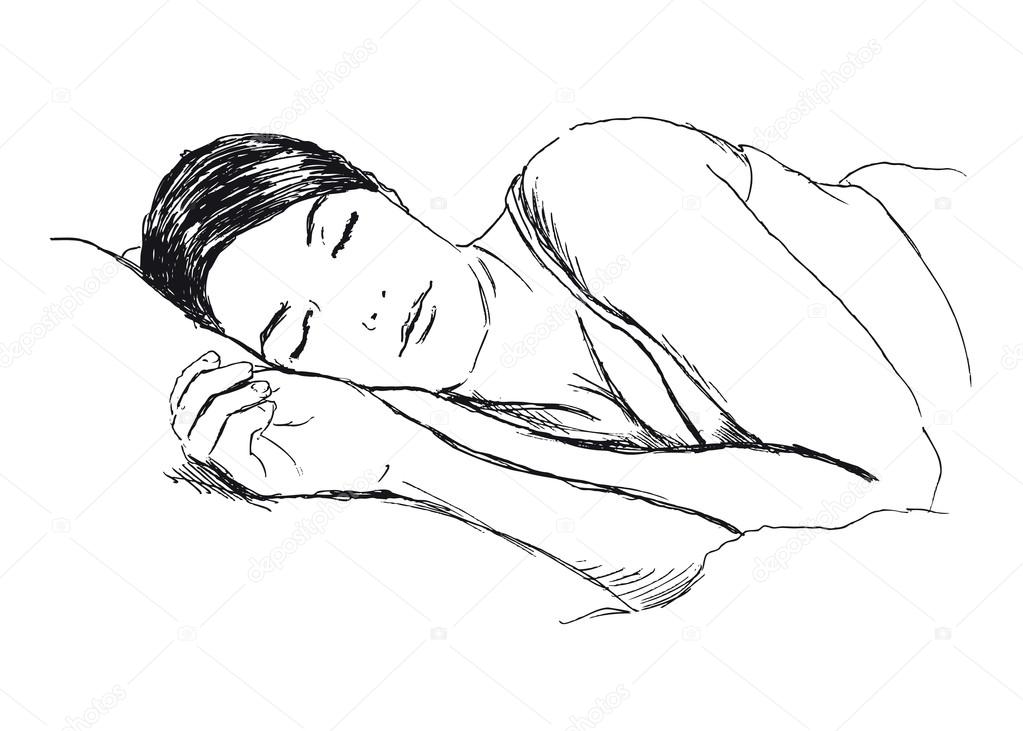 Sketch of a sleeping woman