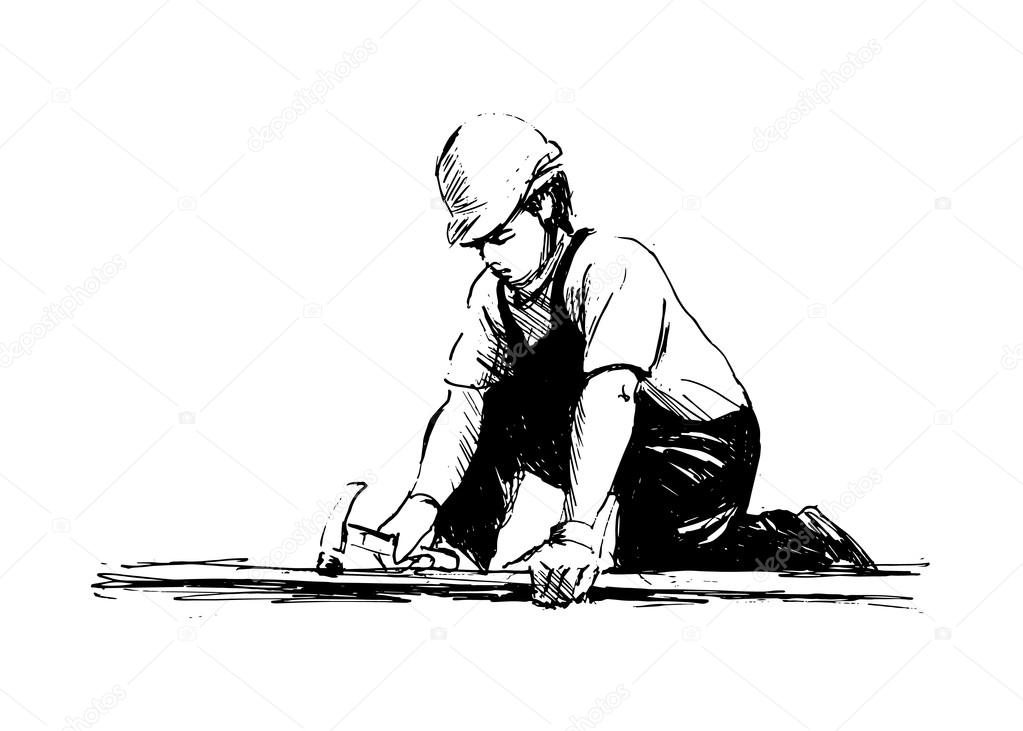 Hand sketch worker