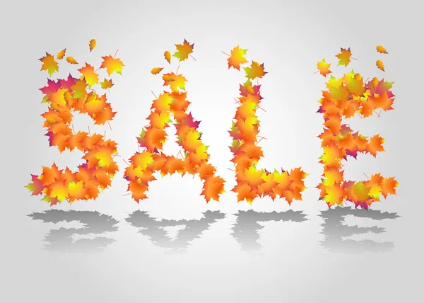 Sale sign from autumn leaves — Stock Vector