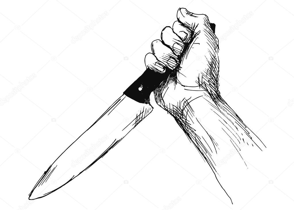 Hand with a knife