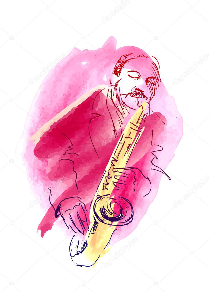 Background with saxophonist