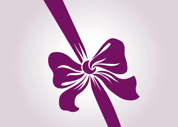 Vector silhouette purple ribbon — Stock Vector