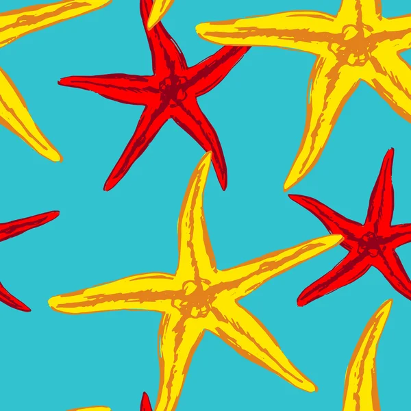Безшовний фон з морськими зірками — стоковий вектор