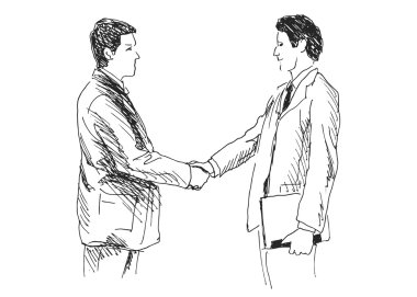 iki iş adamları el kroki