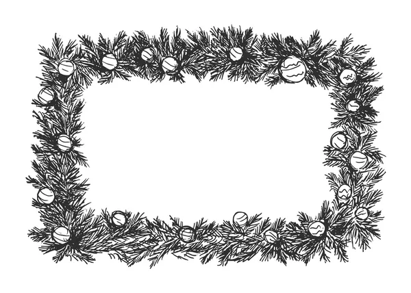 Ескіз різдвяної рамки — стоковий вектор
