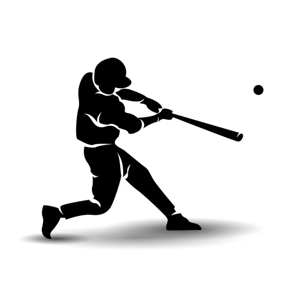 Silhouette di un giocatore di baseball — Vettoriale Stock