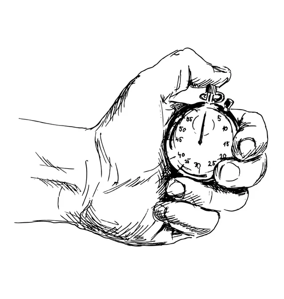 Рука з секундомір — стоковий вектор