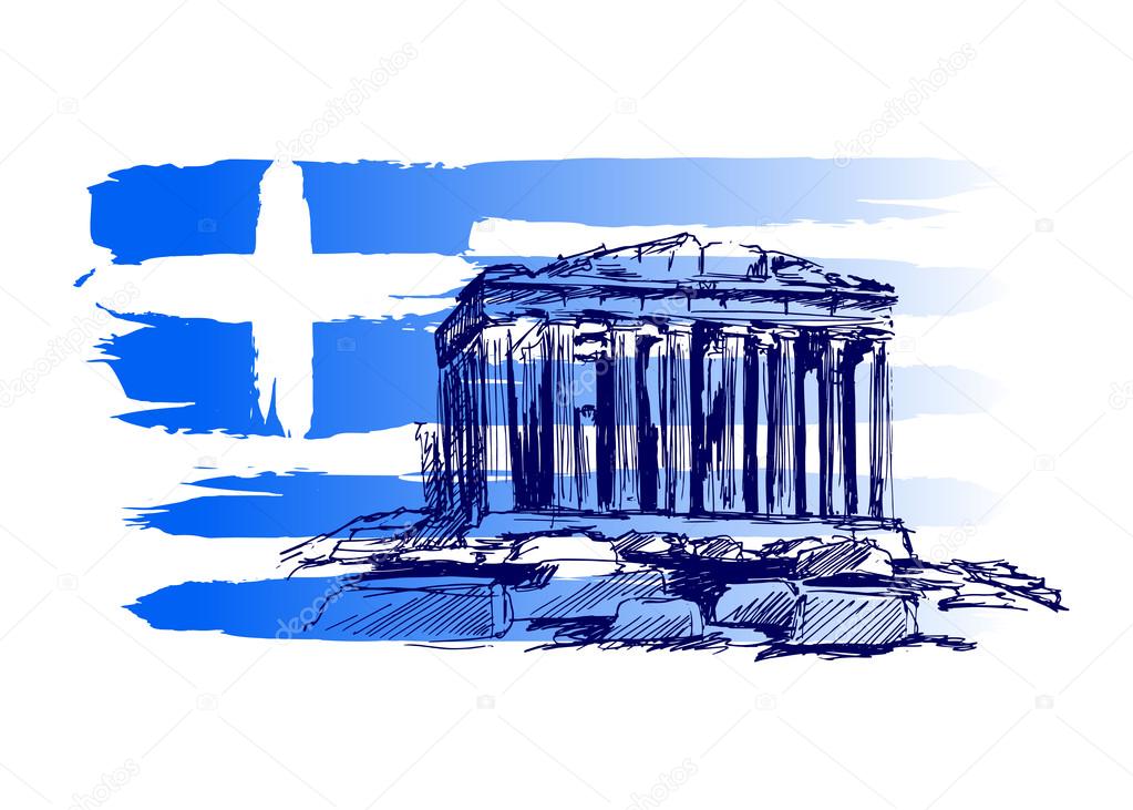 Background with the motif of Greece