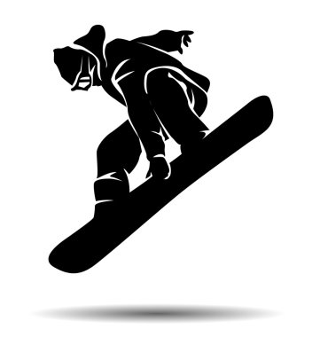 Vektör siluet snowboarder