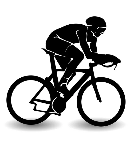 Vector silhouette of a cyclist — Stock Vector