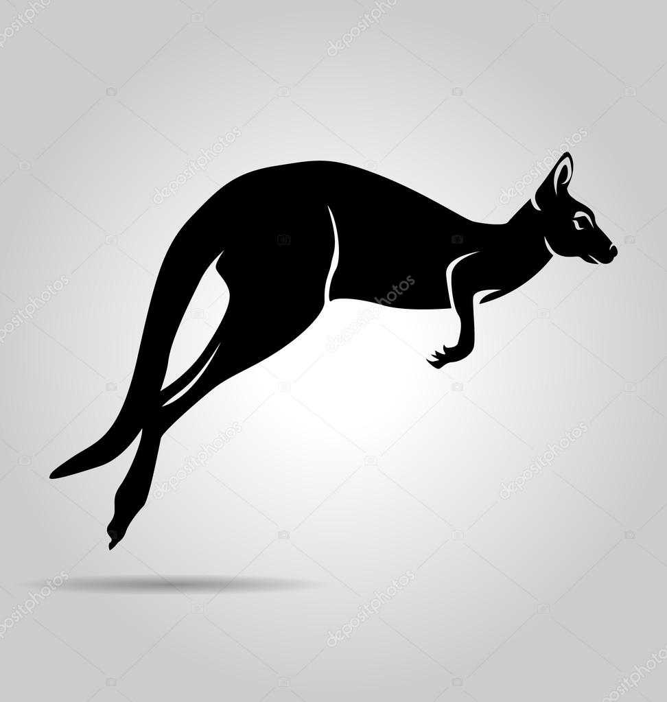 Silhouette of a kangaroo