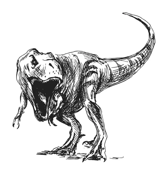 Desenho à mão tiranossauro — Vetor de Stock
