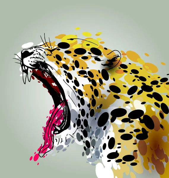 Tête de Jaguar rugissant — Image vectorielle