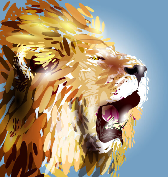 Векторная иллюстрация головы льва
