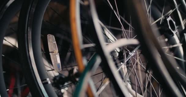 Koła rowerowe i szprychy — Wideo stockowe