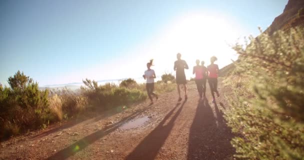 Sportos meg részt egy szabadtéri edzés-futás — Stock videók