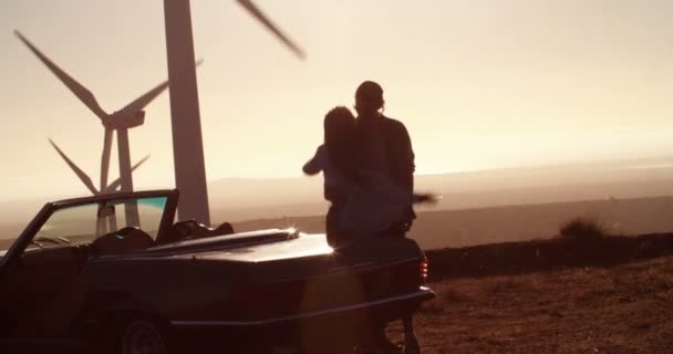 情侣拥抱在客场之旅 — 图库视频影像